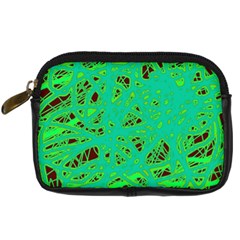 Green Neon Digital Camera Cases by Valentinaart