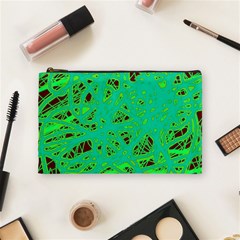 Green Neon Cosmetic Bag (medium)  by Valentinaart