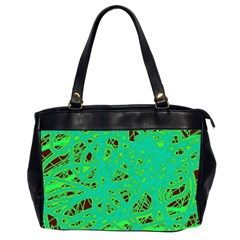 Green Neon Office Handbags (2 Sides) 