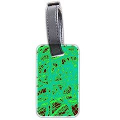 Green Neon Luggage Tags (two Sides)