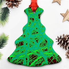 Green Neon Christmas Tree Ornament (2 Sides)