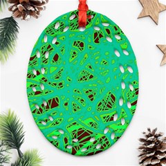 Green Neon Ornament (oval Filigree)  by Valentinaart