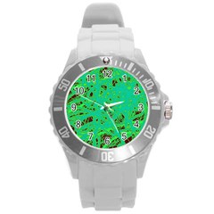 Green Neon Round Plastic Sport Watch (l)