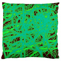 Green Neon Large Cushion Case (two Sides)