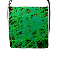 Green Neon Flap Messenger Bag (l) 