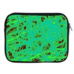 Green neon Apple iPad 2/3/4 Zipper Cases Front