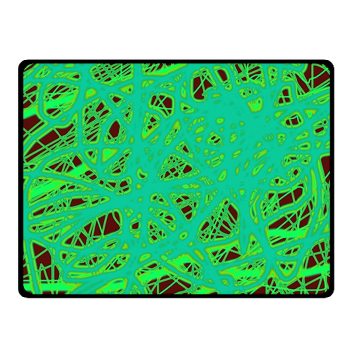 Green neon Double Sided Fleece Blanket (Small) 