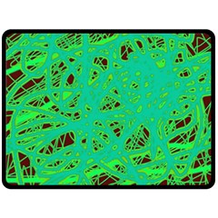 Green Neon Double Sided Fleece Blanket (large) 