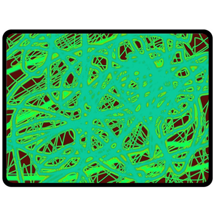 Green neon Double Sided Fleece Blanket (Large) 