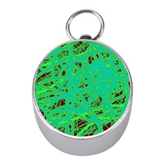 Green Neon Mini Silver Compasses