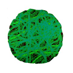 Green Neon Standard 15  Premium Flano Round Cushions