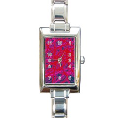 Red Neon Rectangle Italian Charm Watch