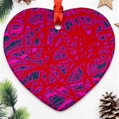 Red Neon Ornament (heart)  by Valentinaart