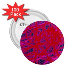 Red Neon 2 25  Buttons (100 Pack) 