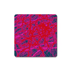 Red Neon Square Magnet