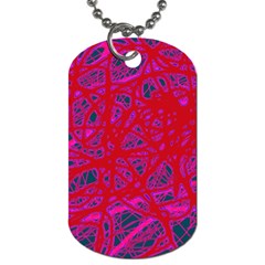 Red Neon Dog Tag (two Sides) by Valentinaart