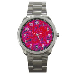 Red Neon Sport Metal Watch