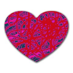 Red Neon Heart Mousepads by Valentinaart