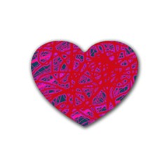 Red Neon Heart Coaster (4 Pack)  by Valentinaart