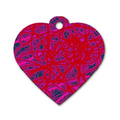 Red Neon Dog Tag Heart (two Sides)