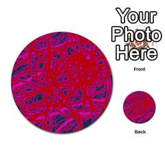 Red Neon Multi-purpose Cards (round) 