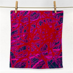 Red Neon Face Towel by Valentinaart