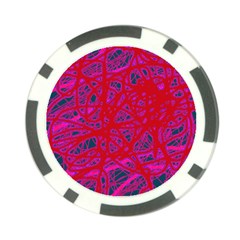 Red Neon Poker Chip Card Guards (10 Pack)  by Valentinaart