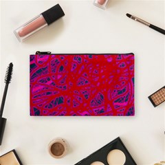 Red Neon Cosmetic Bag (small)  by Valentinaart