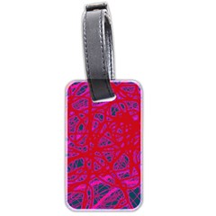 Red Neon Luggage Tags (two Sides)