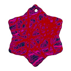 Red Neon Snowflake Ornament (2-side)