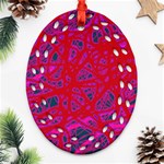 Red neon Oval Filigree Ornament (2-Side)  Back