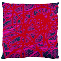 Red Neon Large Cushion Case (one Side)