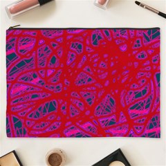 Red Neon Cosmetic Bag (xxxl)  by Valentinaart