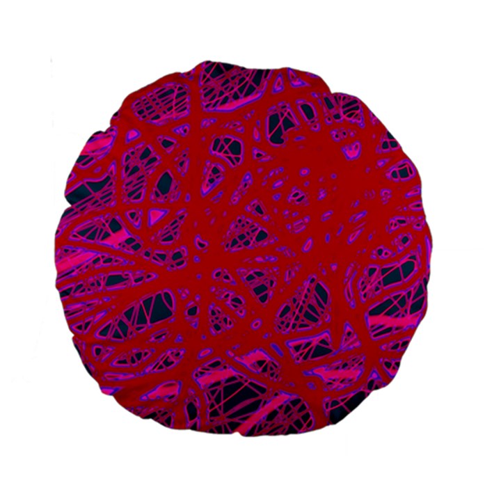 Red neon Standard 15  Premium Round Cushions