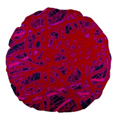 Red Neon Large 18  Premium Round Cushions