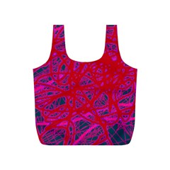 Red Neon Full Print Recycle Bags (s)  by Valentinaart