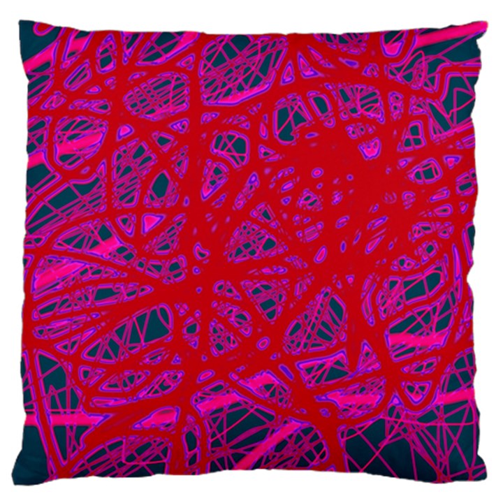 Red neon Standard Flano Cushion Case (One Side)