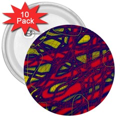 Abstract High Art 3  Buttons (10 Pack)  by Valentinaart