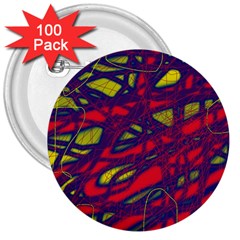 Abstract High Art 3  Buttons (100 Pack) 