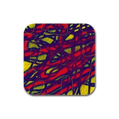 Abstract High Art Rubber Square Coaster (4 Pack) 