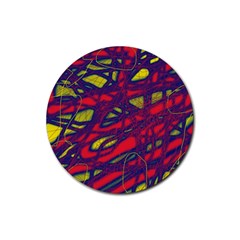 Abstract High Art Rubber Round Coaster (4 Pack) 