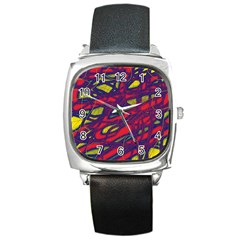 Abstract High Art Square Metal Watch