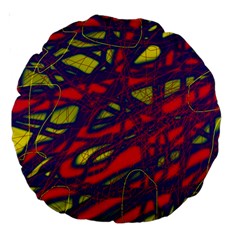 Abstract High Art Large 18  Premium Round Cushions