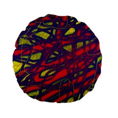 Abstract High Art Standard 15  Premium Flano Round Cushions by Valentinaart