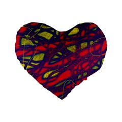 Abstract High Art Standard 16  Premium Flano Heart Shape Cushions