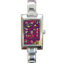 Abstract High Art Rectangle Italian Charm Watch by Valentinaart