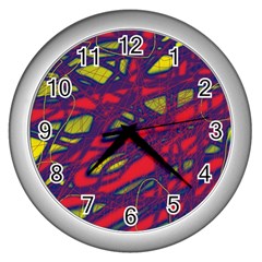 Abstract High Art Wall Clocks (silver)  by Valentinaart