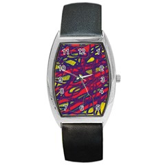 Abstract High Art Barrel Style Metal Watch