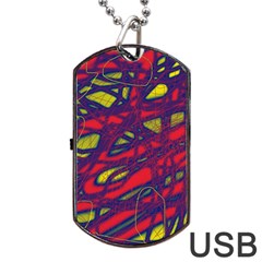 Abstract High Art Dog Tag Usb Flash (one Side)