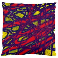 Abstract High Art Large Flano Cushion Case (one Side)